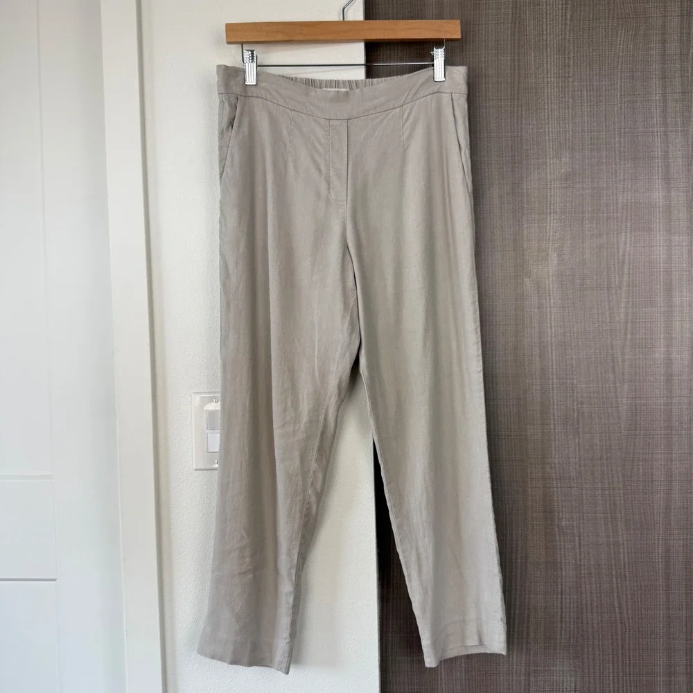 Babaton Aritzia Tan Conan Linen Trouser‎ Pants Cropped Tapered Size 8